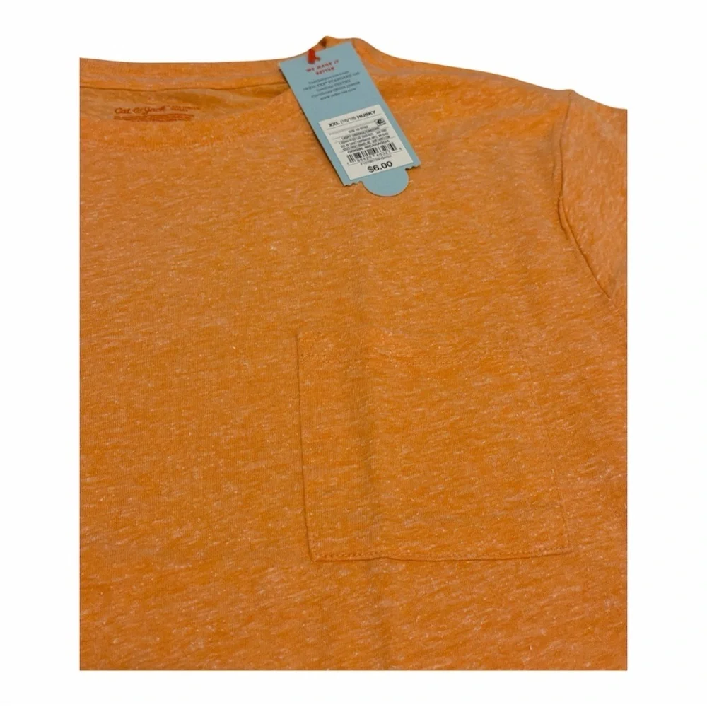 CAT & JACK CASE PACK 6 light orange XXL 16/18 Husky boys shirts - Picture 3 of 3